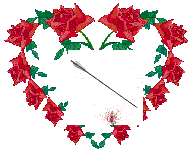 Gif animé coeur fleurs